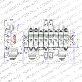 Гидрораспределитель GT80/8/AD(210)-12VDC (8 секций)