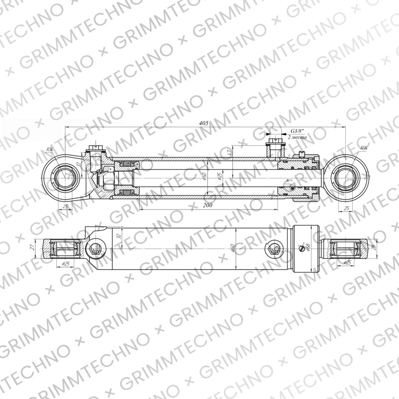 Гидроцилиндр рулевого управления Ц50-3405215-А